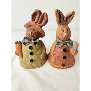 Paper Mache/ Resin Easter Rabbits Decor